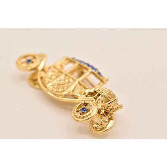 Danecraft Vintage Car Pin Brooch Crystal Classic Antique Show Gold NOS BinA18 - Picture 6 of 12